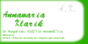 annamaria klarik business card